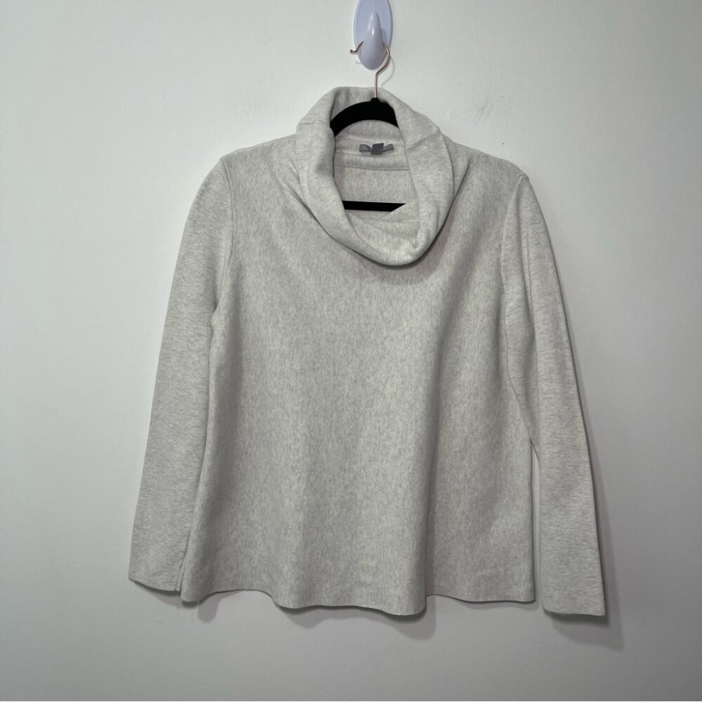 Cos Women’s Heather Grey 3/4 sleeve cotton jersey cowl neck office top in size S